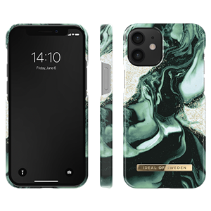 iDeal Of Sweden - Fashion Case Golden Olive Marble - iPhone 12 Mini