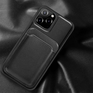 MUTURAL YALAN - 2-i-1 Læder Cover Aftagelig Pung Sort - iPhone 12 & 12 Pro