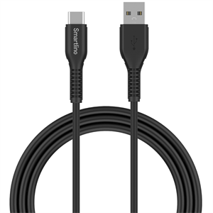 Smartline - Strong USB-C 2m USB-A - Sort