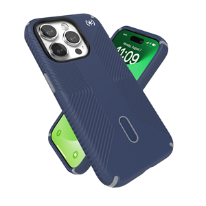 Speck - Presidio Grip MagSafe ClickLock Coastal Blue / Dust Grey - iPhone 15 Pro