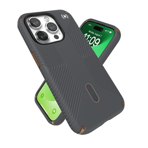 Speck - Presidio2 Grip MagSafe ClikLock Charcoal Grey/ Cool Bronze - iPhone 15 Pro