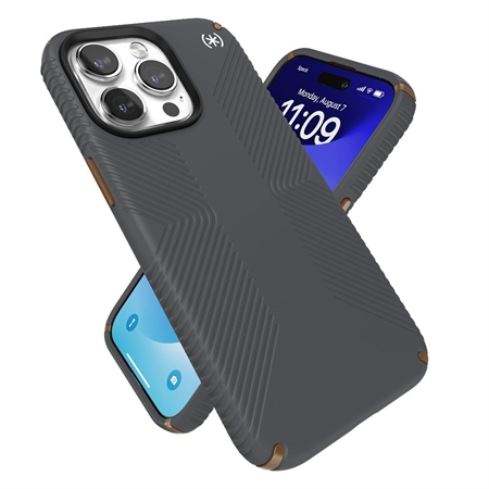 Speck - Presidio2 Grip Charcoal Grey / Cool Bronze - iPhone 15 Pro Max