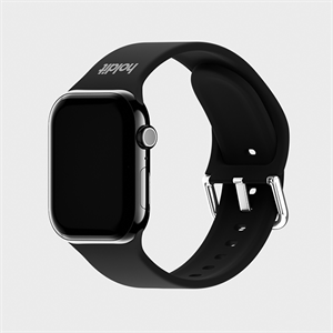 Holdit - Black Silicone Rem til Apple Watch 45/44 & 42mm