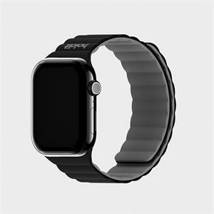 Holdit - Black/Grey Magnet Silicone Rem til Apple Watch 41/40 & 38mm
