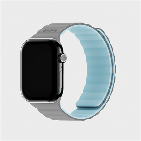 Holdit - Mineral Blue/Gray Magnet Silicone Rem til Apple Watch 41/40 & 38mm