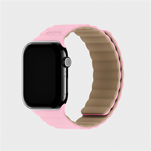 Holdit - Pink/Beige Magnet Silicone Rem til Apple Watch 41/40 & 38mm