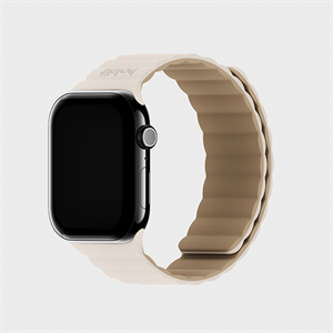 Holdit - Light Beige/Beige Magnet Silicone Rem til Apple Watch 45/44 & 42mm