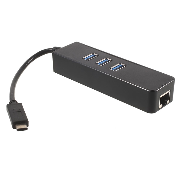 sundhed melodisk Kvinde USB-C til USB HUB med 3 porte samt Ethernet netværk stik