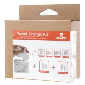 HAWEEL Travel Charger kit (Strømadapter rejse sæt)