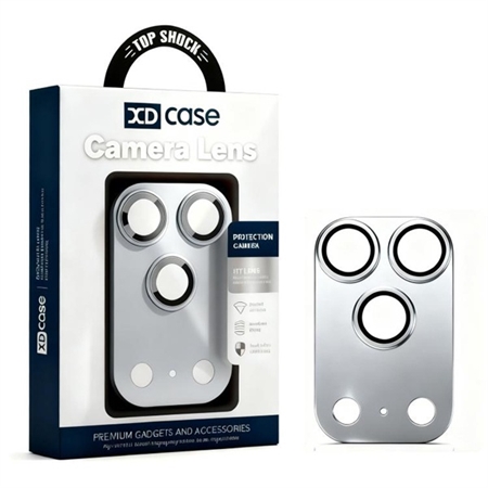 Twinx - Kamera Beskyttelsesglas Sølv - iPhone 17 Pro Max, set i æsken og foran æsken