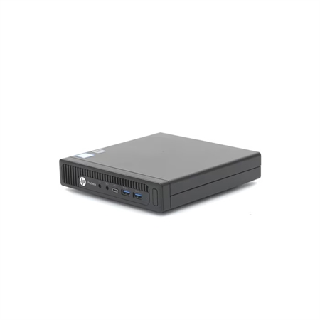 Hp Prodesk 600 G2 Mini set fra front og højre side
