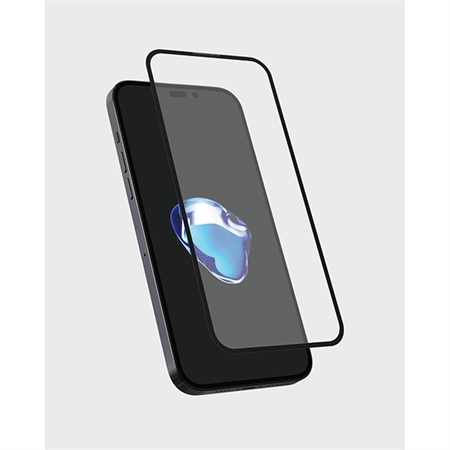 Holdit - Fulddækkende Beskyttelsesglas til iPhone 16, 15 & 14 Pro, set foran med panserglas foran mobilen