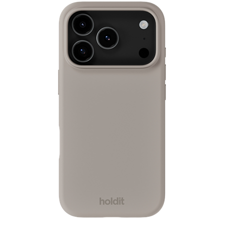 Holdit - Silicone Cover - Taupe - iPhone 17 Pro, set bagfra
