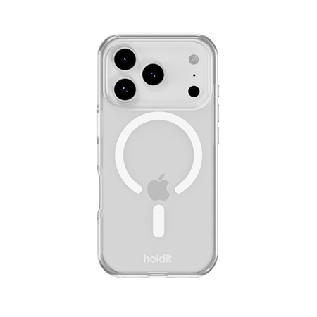 Holdit - MagSafe Case - Hvid/Transparent - iPhone 17 Pro, set bagfra