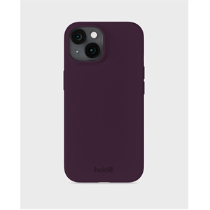 Holdit - Silicone Cover Deep Plum - iPhone 15, set bagfra
