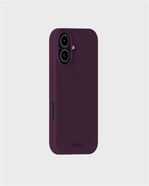 Holdit - Silicone Cover Deep Plum - iPhone 17, set bagfra fra siden