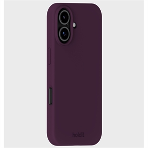 Holdit - Silicone Cover Deep Plum - iPhone 17, set bagfra fra siden
