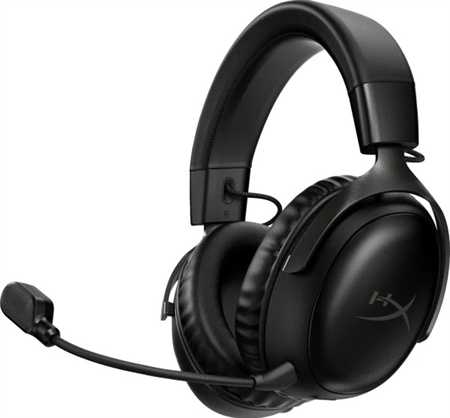 HyperX Cloud III Trådløst Gamer Headset, set foran fra siden