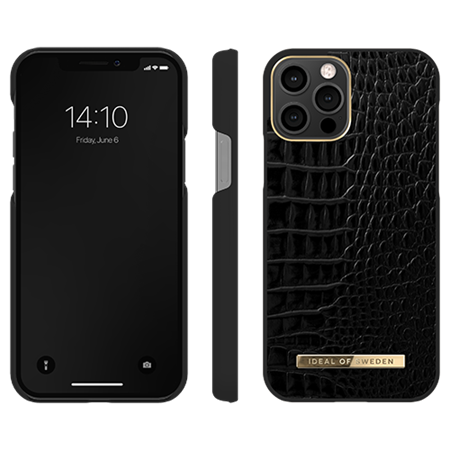 iDeal Of Sweden - Atelier Wallet Neo Noir Croco - iPhone 12 & 12 Pro