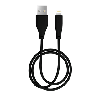 iDeal Of Sweden - Tangle Free Kabel 1m USB A-lightning Coal Black
