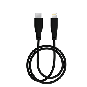 iDeal Of Sweden - Tangle Free Kabel 1m USB C-lightning Coal Black