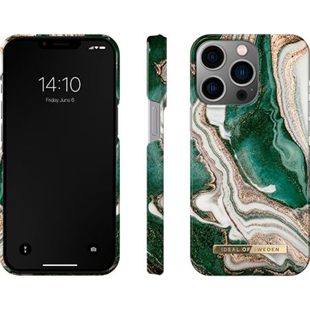 iDeal Of Sweden - Fashion Case Golden Jade Marble - iPhone 13 Pro