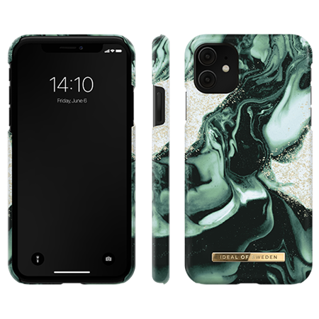 iDeal Of Sweden - Fashion Case Golden Olive Marble - iPhone 11 & XR