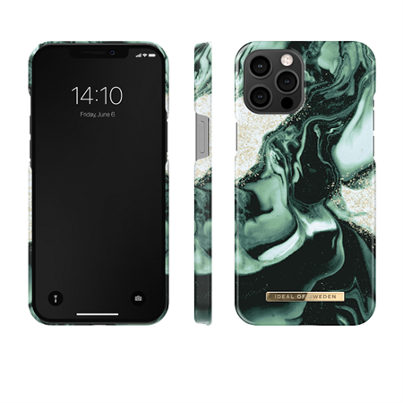 iDeal Of Sweden - Fashion Case Golden Olive Marble - iPhone 12 Pro Max
