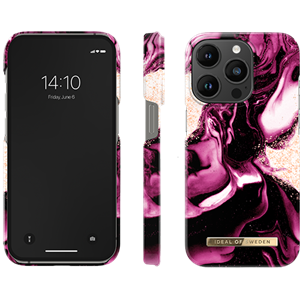 iDeal Of Sweden - Fashion Case Golden Ruby Marble - iPhone 14 Pro