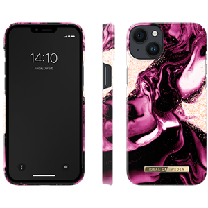 iDeal Of Sweden - Fashion Case Golden Ruby Marble - iPhone 14 Plus