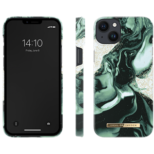 iDeal Of Sweden - Fashion Case Golden Olive Marble - iPhone 14 Plus