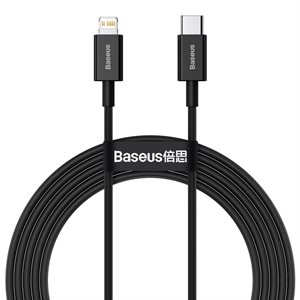 Baseus - USB-C til Lightning 2m - Sort