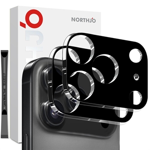 NORTHJO - Kamera Beskyttelse 2 Pak - Black - iPhone 17 Pro Max, set foran