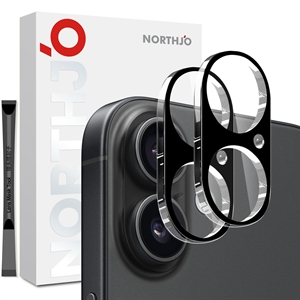 NORTHJO - Kamera Beskyttelse 2 Pak - Black - iPhone 17, set foran kamera 