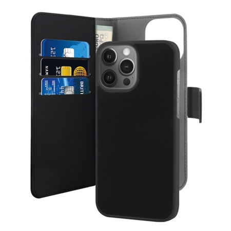 Puro  Magnet Wallet Sort iPhone 13 Pro Max Wallet åben