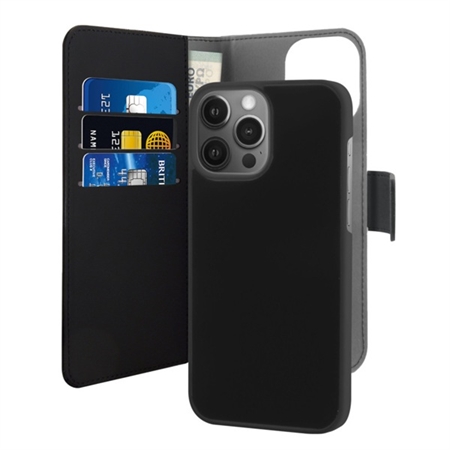 Puro - Magnet Wallet Sort - iPhone 13 Pro Wallet åben
