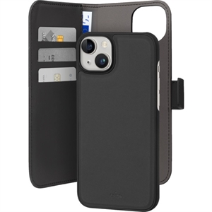 Puro Magnet Wallet Sort iPhone 15 Plus Wallet åben