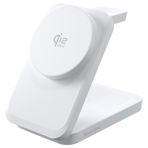 Smartline - 3-i-1 MagSafe oplader - Hvid, set foldet ud