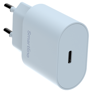 Smartline - USB-C 20W Adapter - Lyseblå, set fra siden