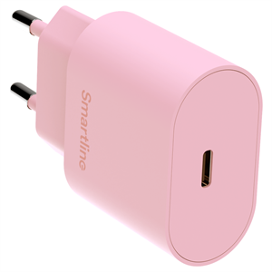 Smartline - USB-C 20W Adapter - Pink, set fra siden