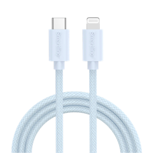 Smartline - USB-C til Lightning 2m - Blå, set fra oven