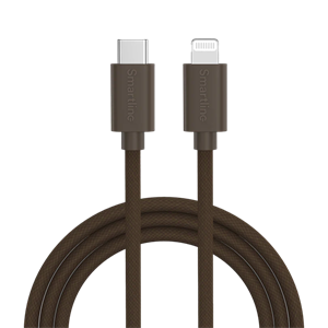 Smartline - USB-C til Lightning 2m Braidy - Mørkebrun