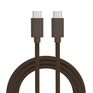 Smartline - USB-C til USB-C 2m - Mørkebrun, set fra oven