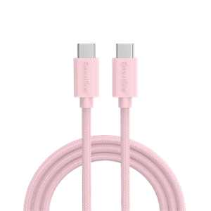 Smartline - USB-C til USB-C 2m - Pink, set fra oven