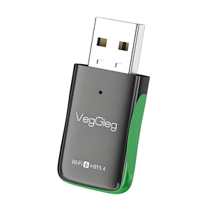 VegGieg - USB Netværksadapter til WiFi-6 1100Mbps og Bluetooth