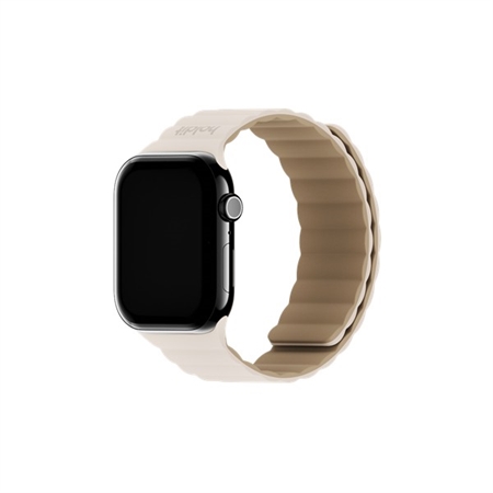 Holdit - Light Beige/Beige Magnet Silicone Rem til Apple Watch 41/40 & 38mm