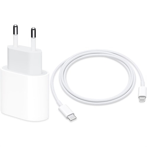 USB-C 20W Adapter + 1m USB-C Til Lightning kabel