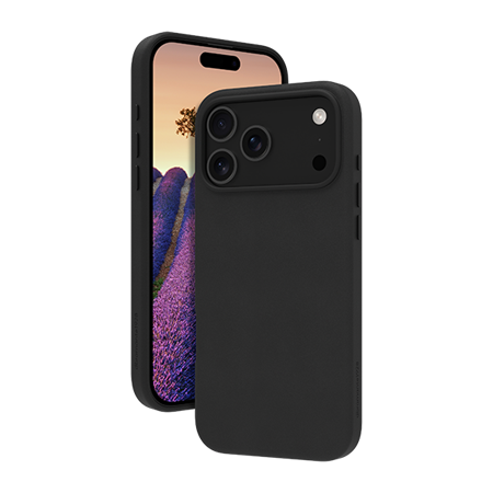 dbramante1928 - Roskilde MagSafe Case Ægte Læder Black - iPhone 17 Pro Max, set med cover foran