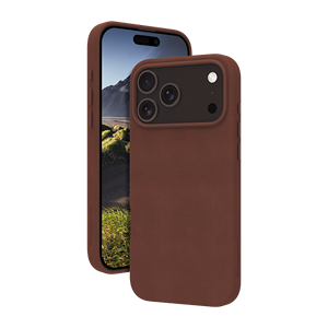dbramante1928 - Roskilde MagSafe Case Ægte Læder Dark Brown - iPhone 17 Pro Max, set med cover foran