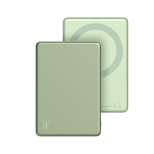 iDeal Of Sweden - MagSafe Powerbank Sage Green 5000 mAh, set foran og bagfra